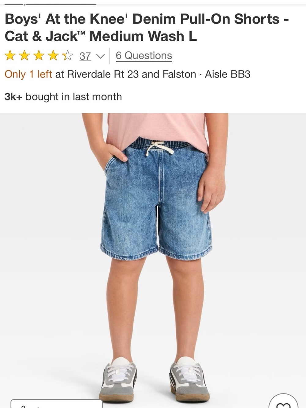 Cat & Jack Medium Blue Denim Pull-On Boys' Shorts